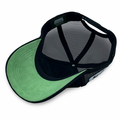 “Seahawk Racing Team” ACC 80’s Retro Miami Trucker Hat (Seen On Cocaine Cowboys : The Kings Of Miami) Black/Black