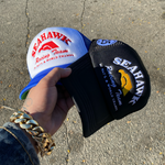 Load image into Gallery viewer, “Seahawk Racing Team” ACC 80’s Retro Miami Trucker Hat (Seen On Cocaine Cowboys : The Kings Of Miami) Royal Blue/White
