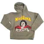 Load image into Gallery viewer, La Madrina Pull Over Hoodie “Grey Green”
