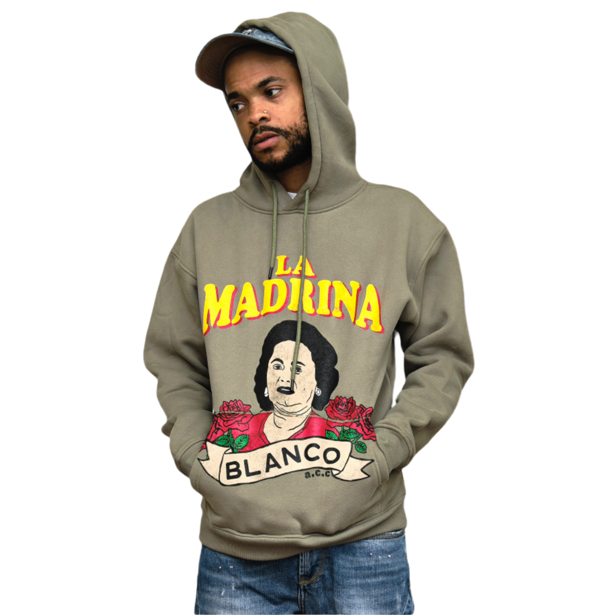 La Madrina Pull Over Hoodie “Grey Green”