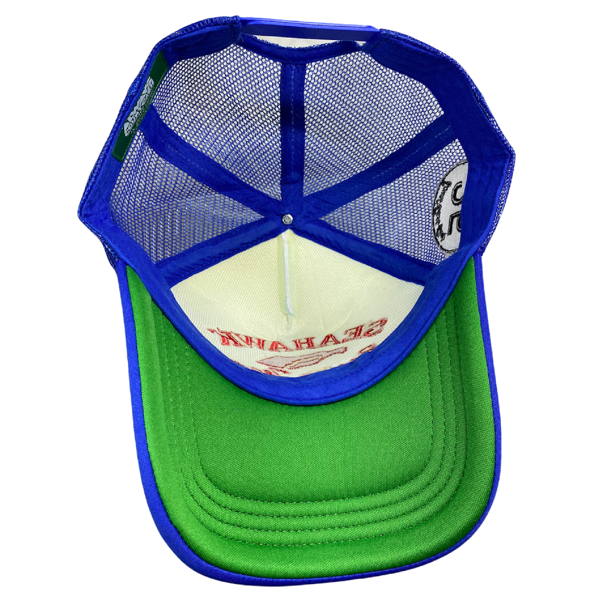 “Seahawk Racing Team” ACC 80’s Retro Miami Trucker Hat (Seen On Cocaine Cowboys : The Kings Of Miami) Royal Blue/White
