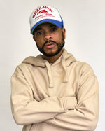 Load image into Gallery viewer, “Seahawk Racing Team” ACC 80’s Retro Miami Trucker Hat (Seen On Cocaine Cowboys : The Kings Of Miami) Royal Blue/White
